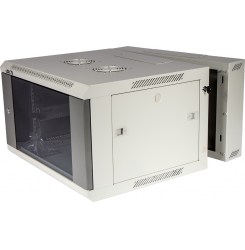 Шкаф настенный 3-секционный 6U со стеклянной дверью TWT-CBW3G-6U-6x6-GY
